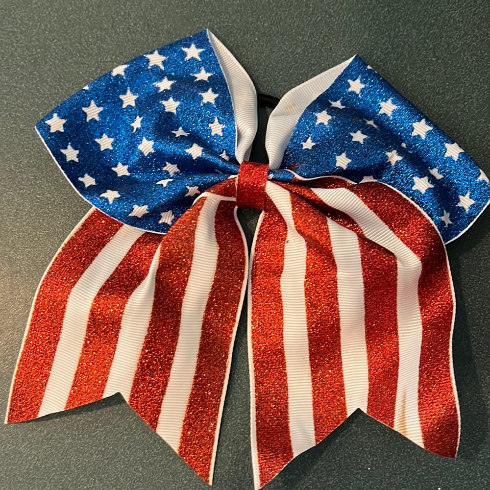 American flag hair bow